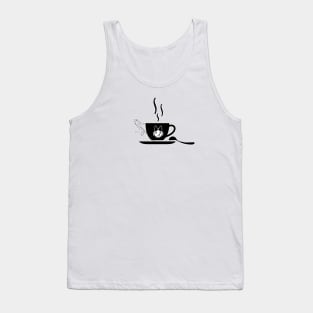 kitty cat, Funny lovely coffee cup, coffee lovers gift, coffee gift, coffee cozy, birthday, cafeteria’s stickers, fashion Design, restaurants and laptop stickers, lovely coffee cup with Kitty cat inside Tank Top